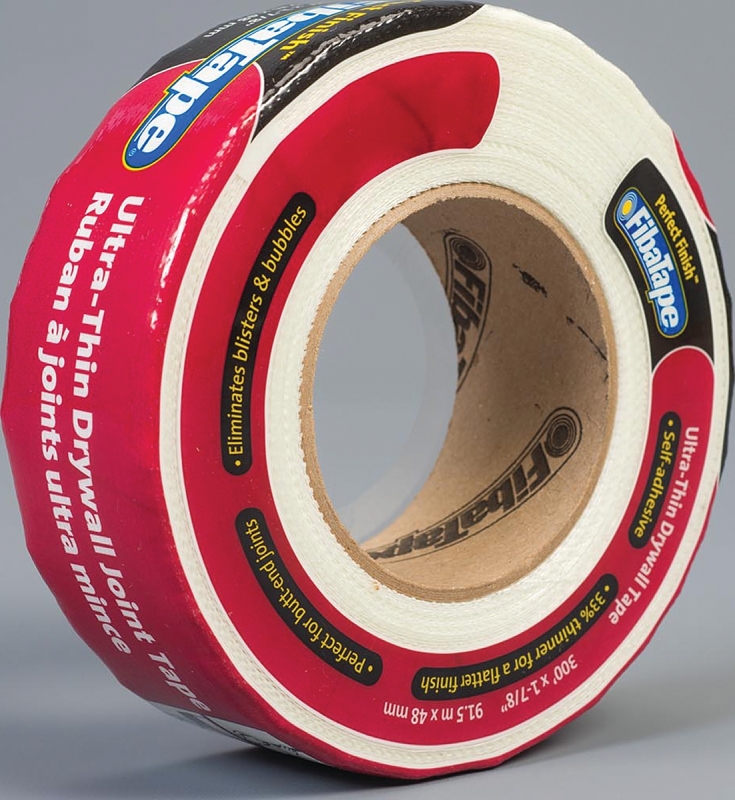 Adfors FibaTape Perfect Finish FDW8192-U Ultra-Thin Drywall Tape, 300 ft L, 1-7/8 in W, White