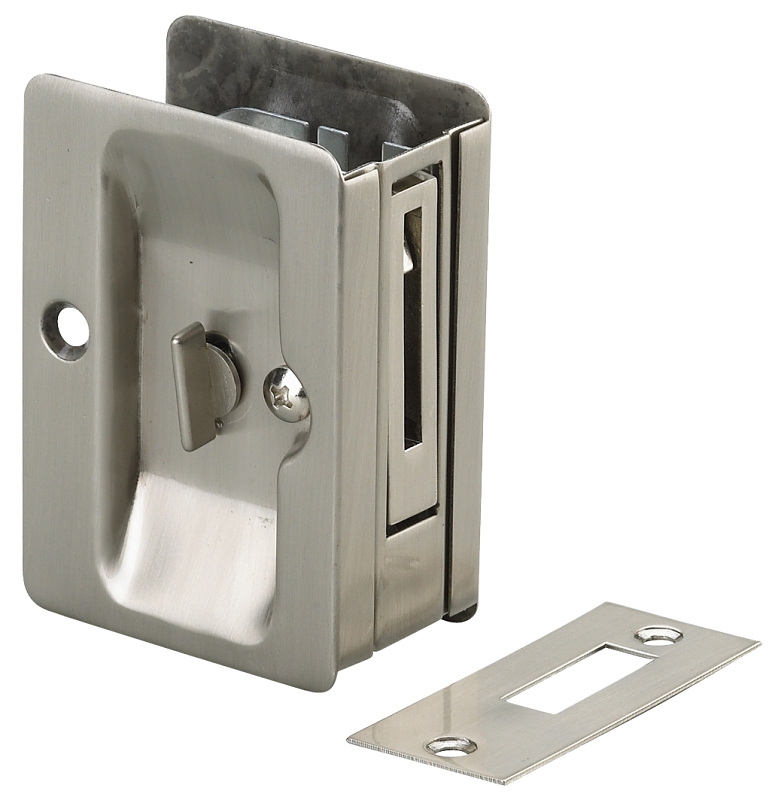Onward 1701NBPSR Pocket Door Pull, 58 mm W, 82 mm H, Steel, Brushed Nickel