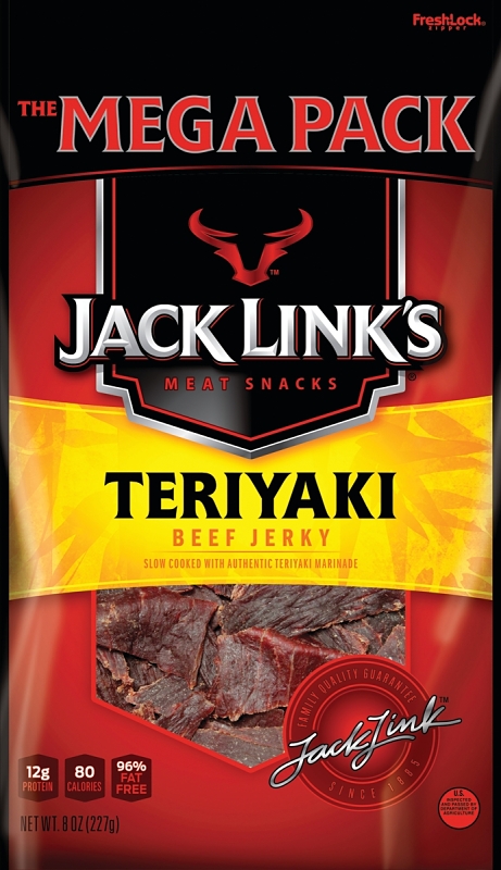 Jack Link's 10000008407 Snack, Jerky, Teriyaki, 8 oz