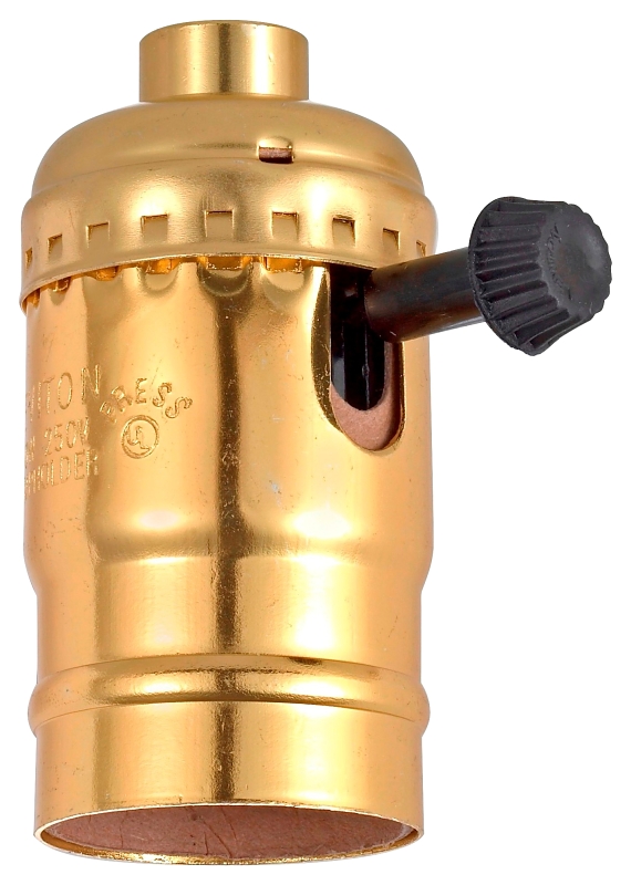 Leviton C30-10083-0PG Lamp Holder, One-Circuit, 250 V, 250 W, Phenolic Housing Material, Brass