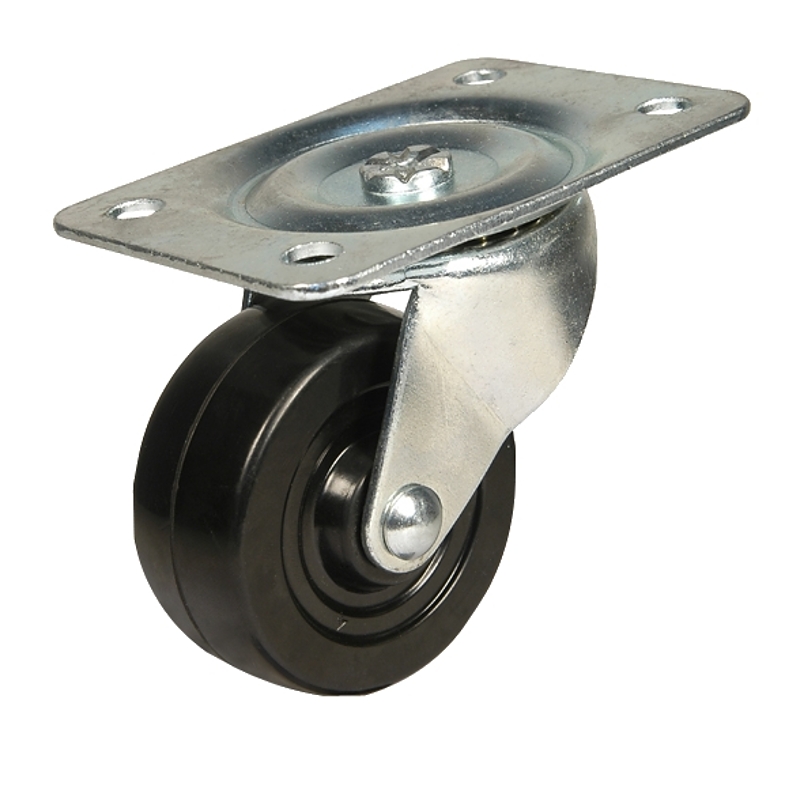 Dh Casters C-GD30RS Swivel Caster, 3-1/8 x 4-1/16 in Plate, 3 in Dia Wheel, 1-1/4 in W Wheel