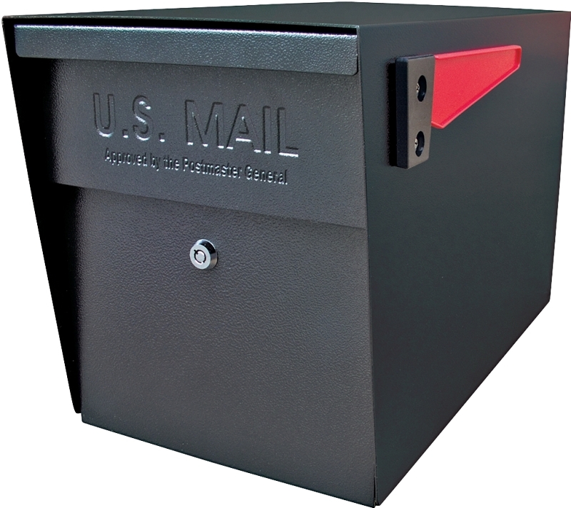 Mail Boss Packagemaster 7106 Series Mailbox, Black, Steel, Powder-Coated, 11-1/4 in W, 21 in D