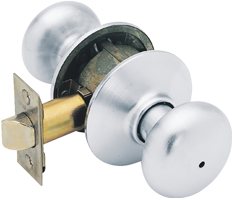 Schlage Plymouth Series F40 PLY 626 Privacy Lockset, 2.22 in Dia Knob, 2.31 in L x 2.75 in W x 2.75 in H Dimensions, Yes