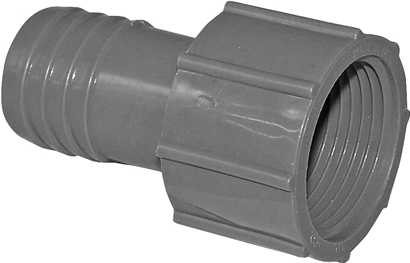 Boshart UPVCFA-10 Pipe Adapter, 1 in, FPT x Insert, PVC, Gray
