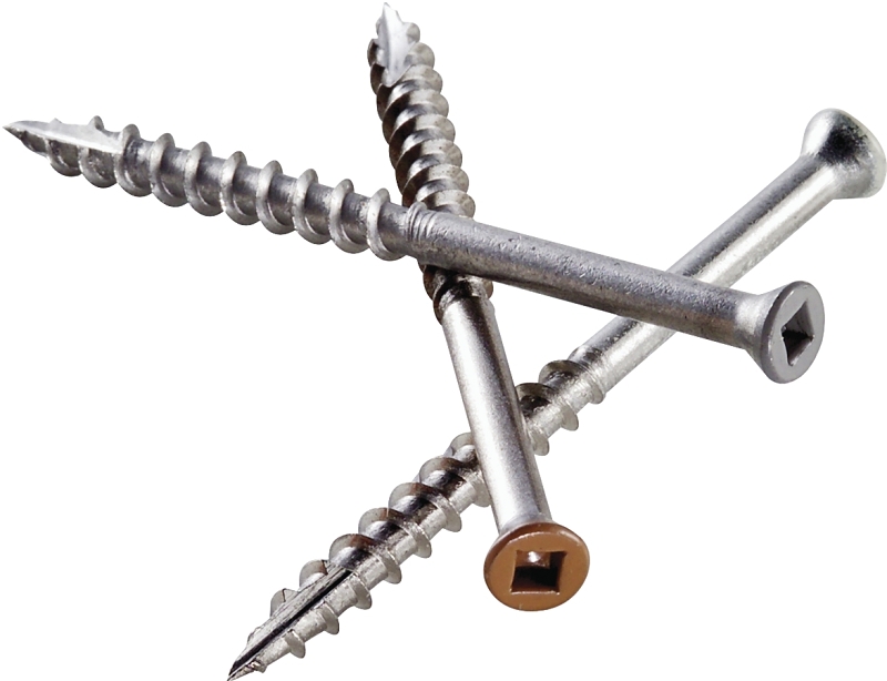 Simpson Strong-Tie S07C225FBP Deck Screw, #7 Thread, 2-1/4 in L, Coarse Thread, Trim Head, Square Drive, Type 17 Point, 100/PK