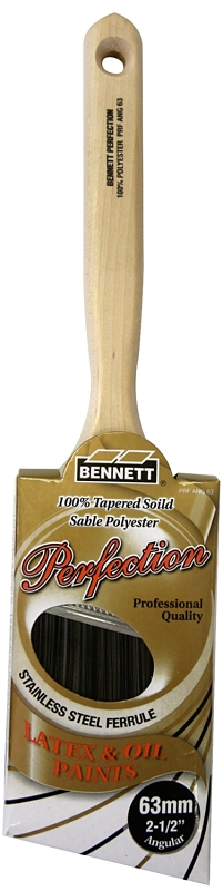 Bennett PRF ANG 63 Paint Brush, Hardwood Handle, 2-1/2 in W, Polyester Bristle