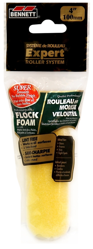 Bennett 4 FLOCK FM Roller Refill, 100 mm L, Flock Foam Cover