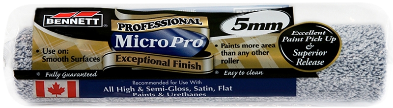 Bennett MP 5MM Lint-Free Roller Refill, 5 mm Thick Nap, 240 mm L, Microfiber Cloth Cover