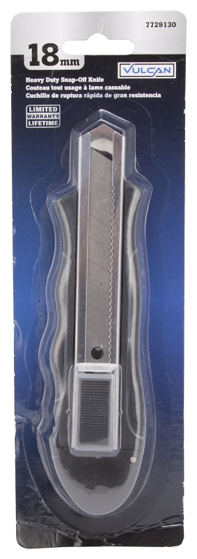 Vulcan 33-023 Utility Knife, 5.125 mm L Blade, 7/8 in W Blade, TPR Cushion-Grip Handle, Black/Gray Handle