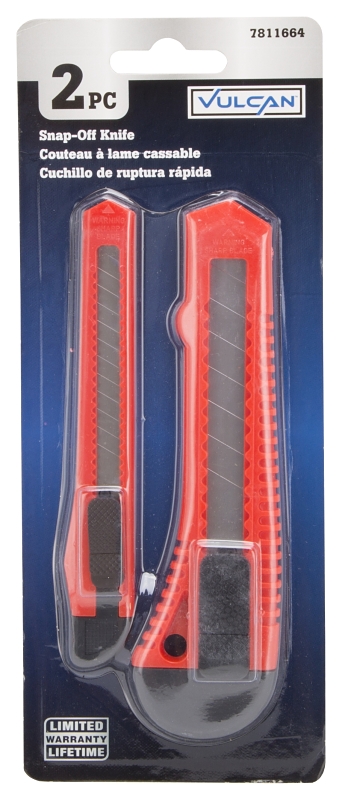 Vulcan 33-025 Utility Knife, 2-Piece, Steel (Blade), Red/Black