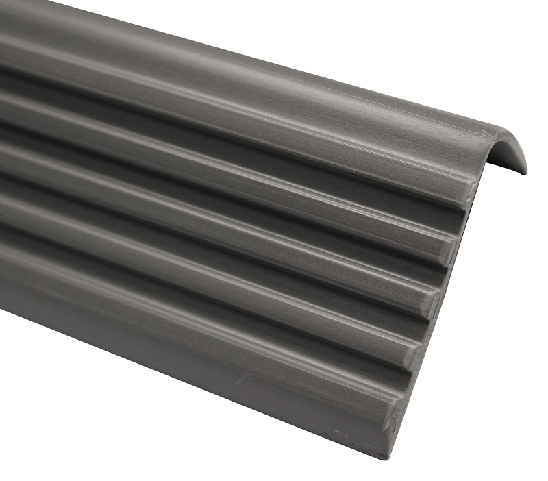Shur-Trim FV4020GRY60R Drop Overlap Nosing, 6 ft L, 1-7/8 in W, Vinyl, Gray