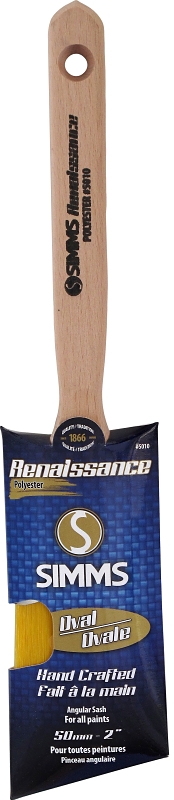 Simms 5010-50 Paint Brush, 2 in W, Oval Sash Brush, 2 in L Bristle, Synthetic Hybrid Blend Bristle