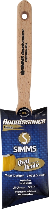 Simms 5010-64 Paint Brush, 2-1/2 in W, Oval Sash Brush, 2-1/2 in L Bristle, Synthetic Hybrid Blend Bristle