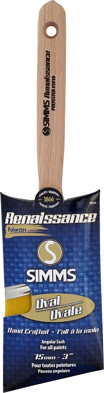 Simms 5010-75 Paint Brush, 3 in W, Oval Sash Brush, 3 in L Bristle, Synthetic Hybrid Blend Bristle
