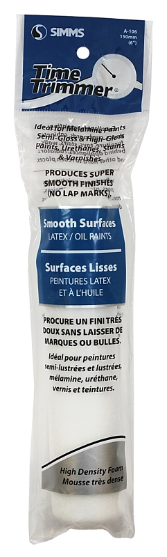 Simms A-106 Mini Roller Refill, 7/16 in Thick Nap, 6 in L, Foam Cover