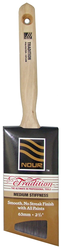 Nour 1881-63NT Paint Brush, 1-1/2 in W, Angle Brush, Nylon/Polyester Bristle, Sash Handle