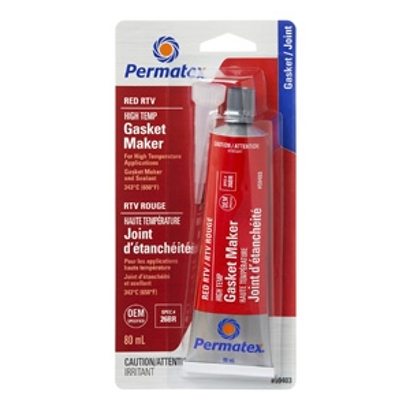 Permatex 59403 Silicone Gasket Maker, Red, 3 oz Tube, Paste, Acetic Acid