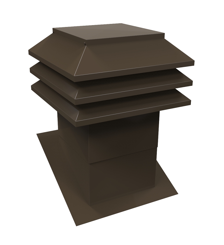 Ventilation Maximum 303-12-B Sloped Roof Ventilator, 700 to 800 sq-ft Net Free Ventilating Area, Galvanized Steel, Brown