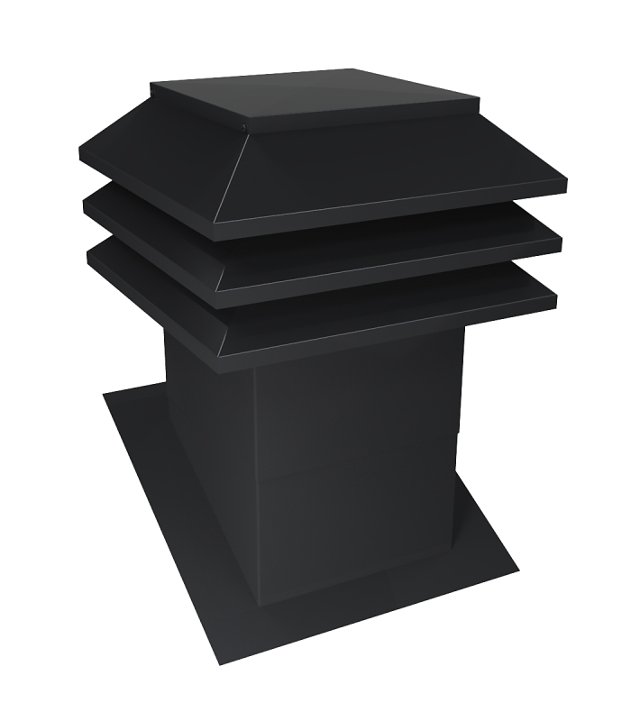 Ventilation Maximum 303-12-N Roof Ventilator, 12 in OAL, 12 in OAW, 700 to 800 sq-ft Net Free Ventilating Area, Black
