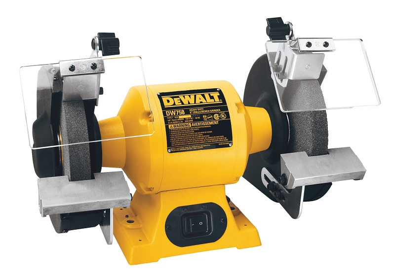 DeWALT DW758 Bench Grinder, 120 V, 4.2 A, 5/8 in Arbor/Spindle, 8 in Dia Wheel, 3600 rpm Speed