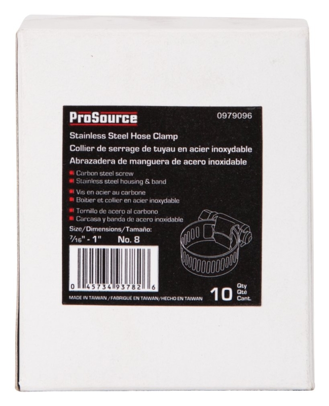 ProSource HCRAN08 Interlocked Hose Clamp, Stainless Steel, Stainless Steel