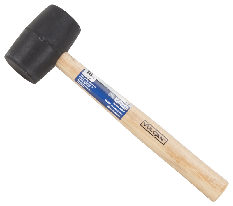 Vulcan JL24116 Mallet, 16 oz Head, Double-Faced Head, Rubber Head, 13-1/8 in OAL