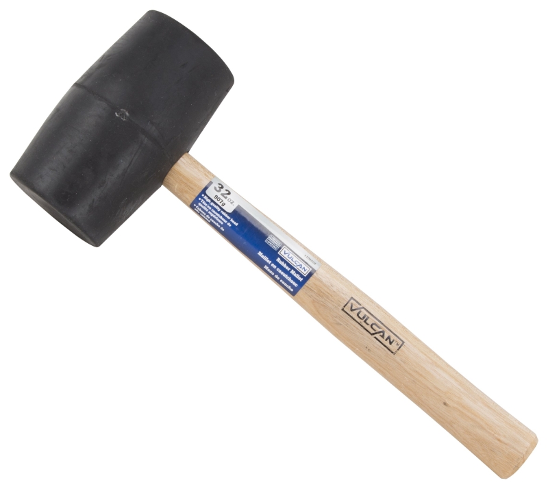 Vulcan JLO-034 Mallet, 32 oz Head, Double-Faced Head, Rubber Head, 13-1/4 in OAL