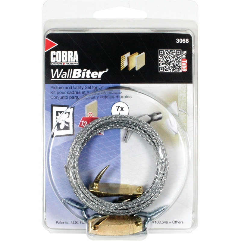 Cobra Anchors WallBiter 3068 Picture Hook Set, 60 lb