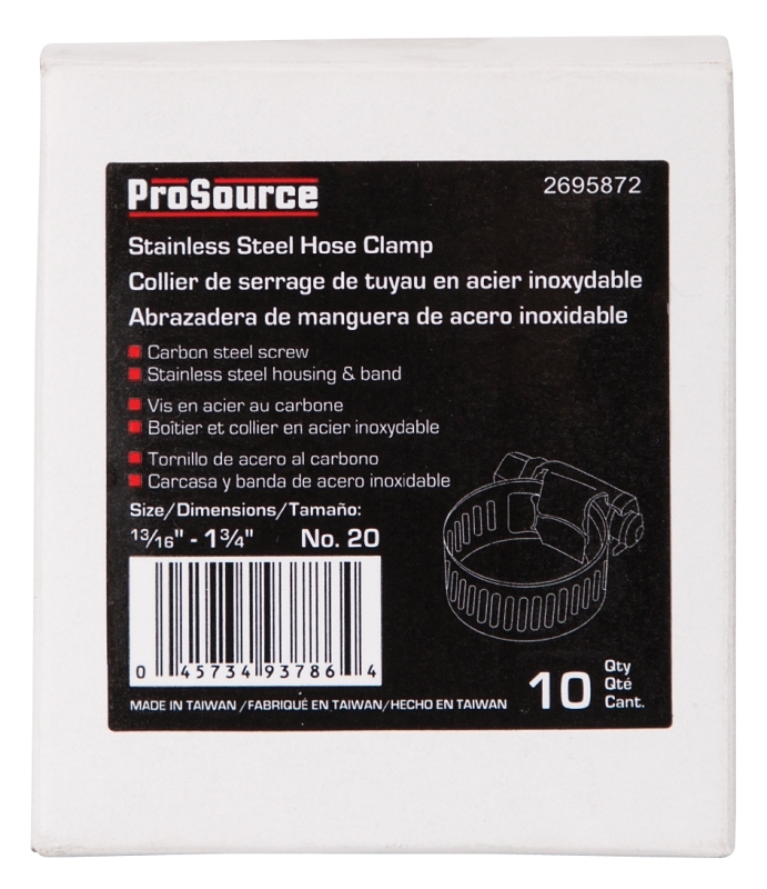 ProSource HCRAN20 Interlocked Hose Clamp, Stainless Steel, Stainless Steel