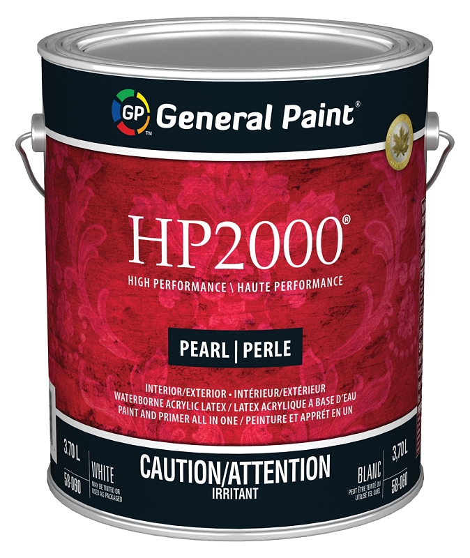 General Paint HP2000 58-060-16 Exterior Paint, Pearl, White, 1 gal