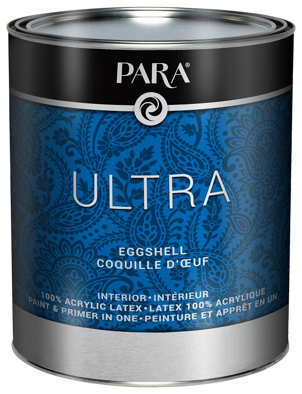 Para Ultra Series 8094-14 Interior Paint, Solvent, Water, Eggshell, Pastel, 1 qt, 420 to 480 sq-ft Coverage Area