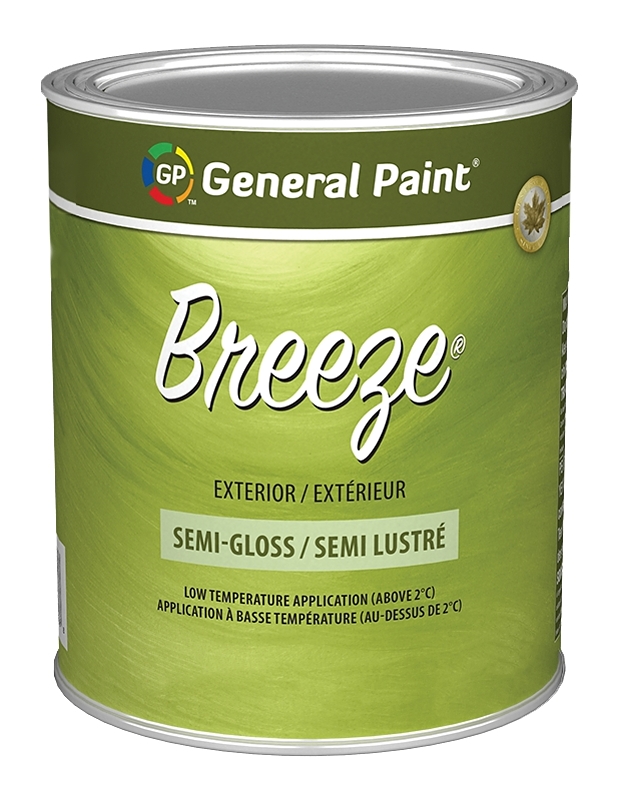 General Paint Breeze 71-054-14 Exterior Paint, Semi-Gloss, Clear Base, 1 qt