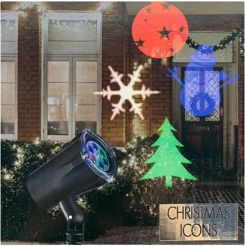 Hometown Holidays 92410 Motion Projector, 300 mA, 120 V, LED Lamp, Blue/White Light, Black