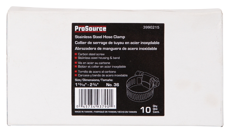 ProSource HCRAN36 Interlocked Hose Clamp, Stainless Steel, Stainless Steel