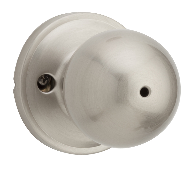Weiser Huntington Series 9GA3310-019 Privacy Door Knob, 2-1/8 in Dia Knob, Satin Nickel