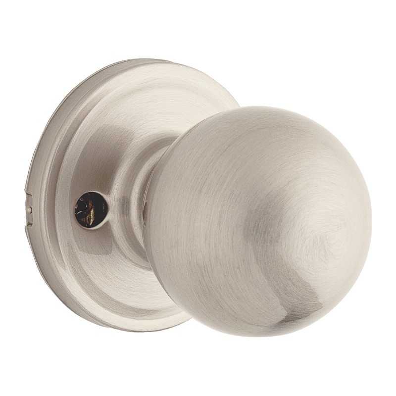 Weiser Huntington Series GA12 HT15 Dummy Door Knob, 2-1/8 in Dia Knob, Satin Nickel