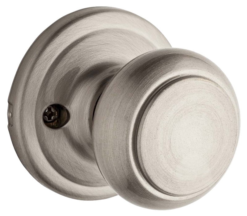 Weiser Troy GA12 T15 Dummy Door Knob, 2-1/16 in Dia Knob, 1-3/8 to 1-3/4 in Thick Door, Satin Nickel
