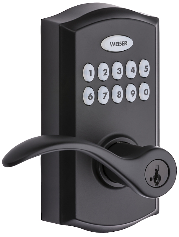 Weiser SmartCode 10 Commercial Lever Series 9GED26000-002 Electronic Deadbolt, Contemporary Design, Matte Black, 2 Grade