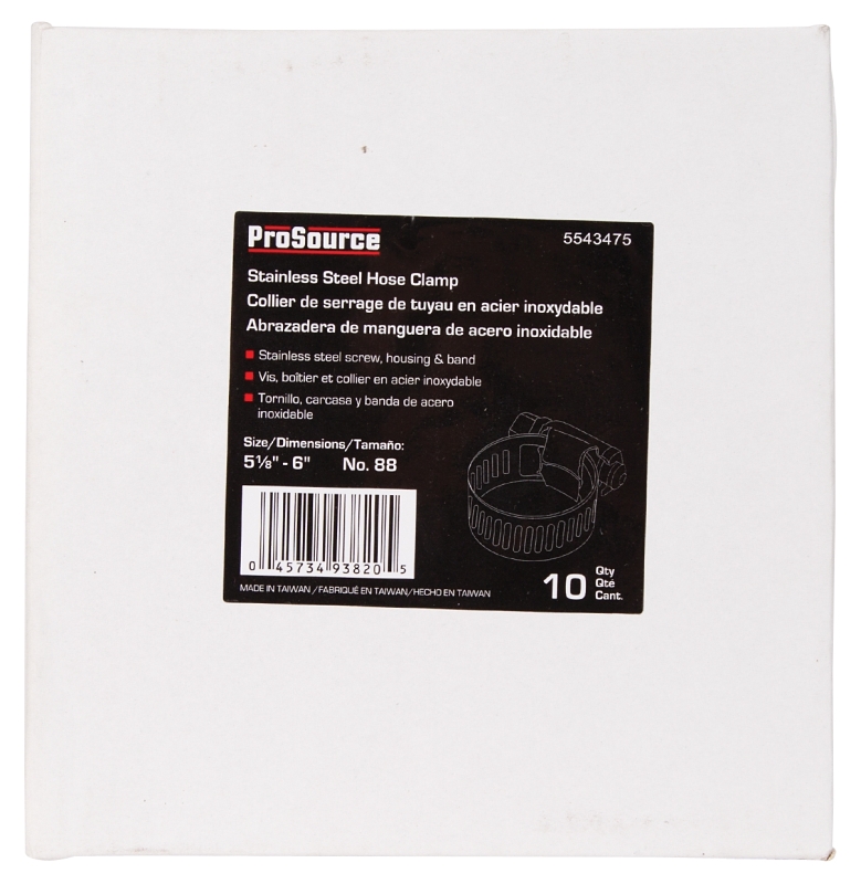 ProSource HCRSS88 Interlocked Hose Clamp, Stainless Steel, Stainless Steel