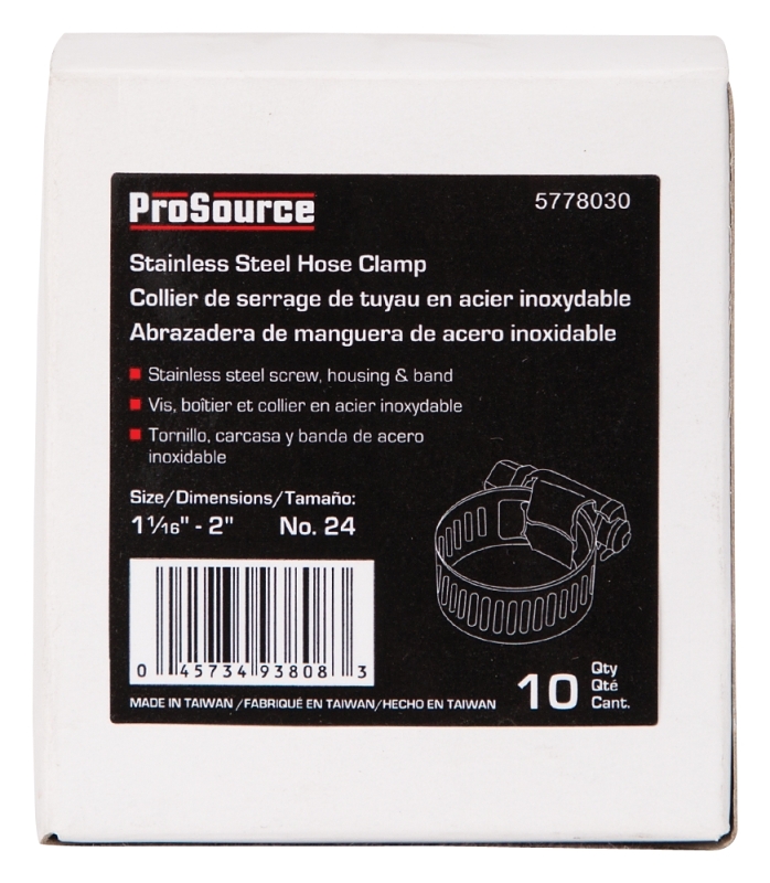 ProSource HCRSS24 Interlocked Hose Clamp, Stainless Steel, Stainless Steel