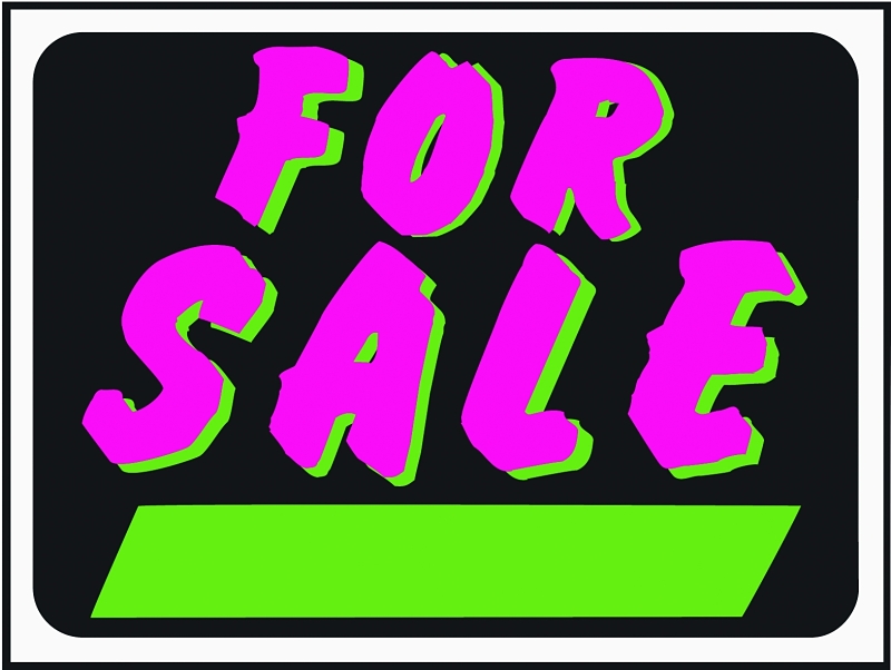 Hy-Ko Hy-Glo Series 3041 Identification Sign, 8-1/2 x 12 in Dimensions, FOR SALE, Green/Pink Legend, Black Background