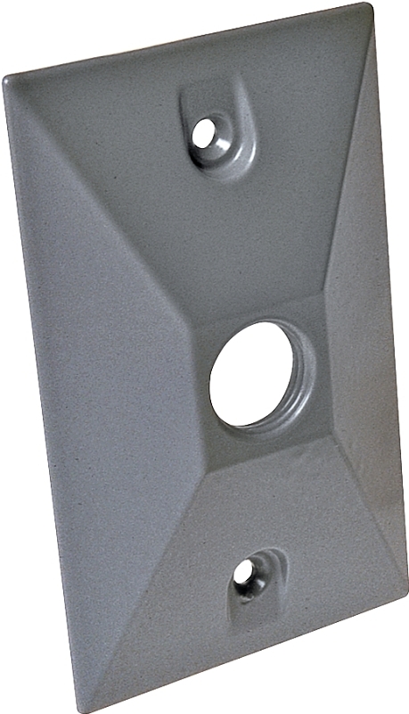 Hubbell 5186-0 Cluster Cover, 4-19/32 in L, 2-27/32 in W, Rectangular, Zinc, Gray, Powder-Coated