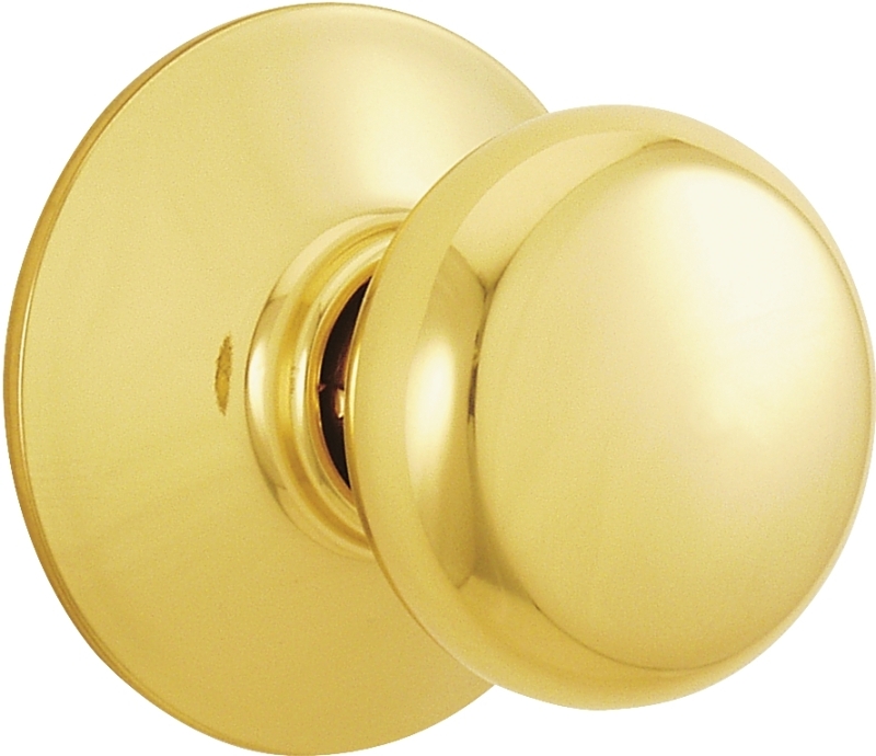 Schlage F170 PLY 605 Dummy Knob, Knob Handle, Round Design, Bright Brass, Residential