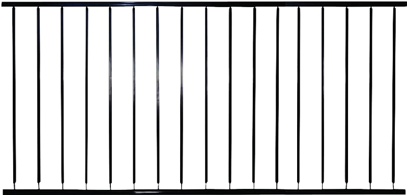 Village Ironsmith MR650 Rail Section, 6 ft L Dimensions, Steel, Black, For: 1-1/4 in Metropolitan Rail Systems