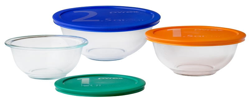 Pyrex 1071025 Mixing Bowl Set, Glass, Clear