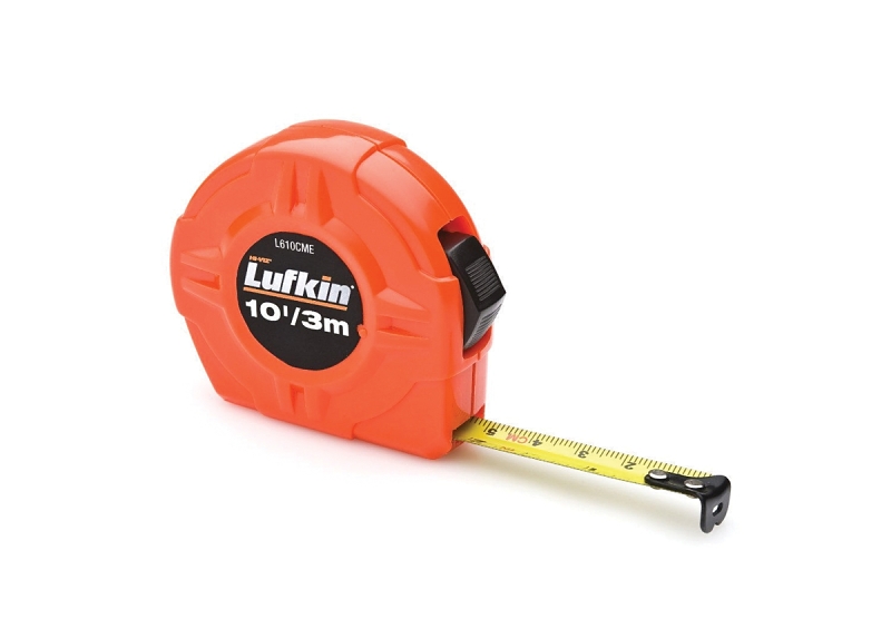 Crescent Lufkin L600N Series L610CMEN Tape Measure, 10 ft L Blade, 1/2 in W Blade, Steel Blade, ABS Case, Orange Case
