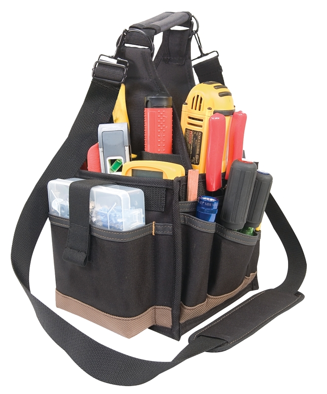 Kuny's Tool Works Series EL748 Tool Carrier, 23-Pocket, Plastic, Black, 8 in W, 17 in H, 8 in D