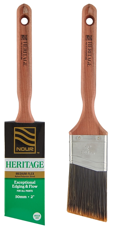 Nour 3881-50N Paint Brush, 2 in W, Angle Brush, 2-3/4 in L Bristle, Nylon/Polyester Bristle, Sash Handle