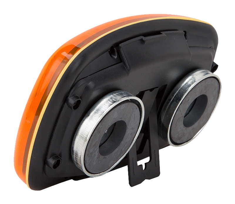 PowerZone 35705 LED Magnetic Emergency Light, Amber Reflector, ABS Reflector, 6-1/4 in W Reflector, 4 in H Reflector