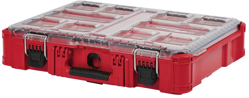 Milwaukee 48-22-8430 Organizer, 75 lb Capacity, 19.76 in L, 15 in W, 4.61 in H, 10-Compartment, Plastic, Red